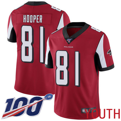 Atlanta Falcons Limited Red Youth Austin Hooper Home Jersey NFL Football #81 100th Season Vapor Untouchable->youth nfl jersey->Youth Jersey